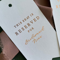 reserved seating tag sign for wedding ceremony