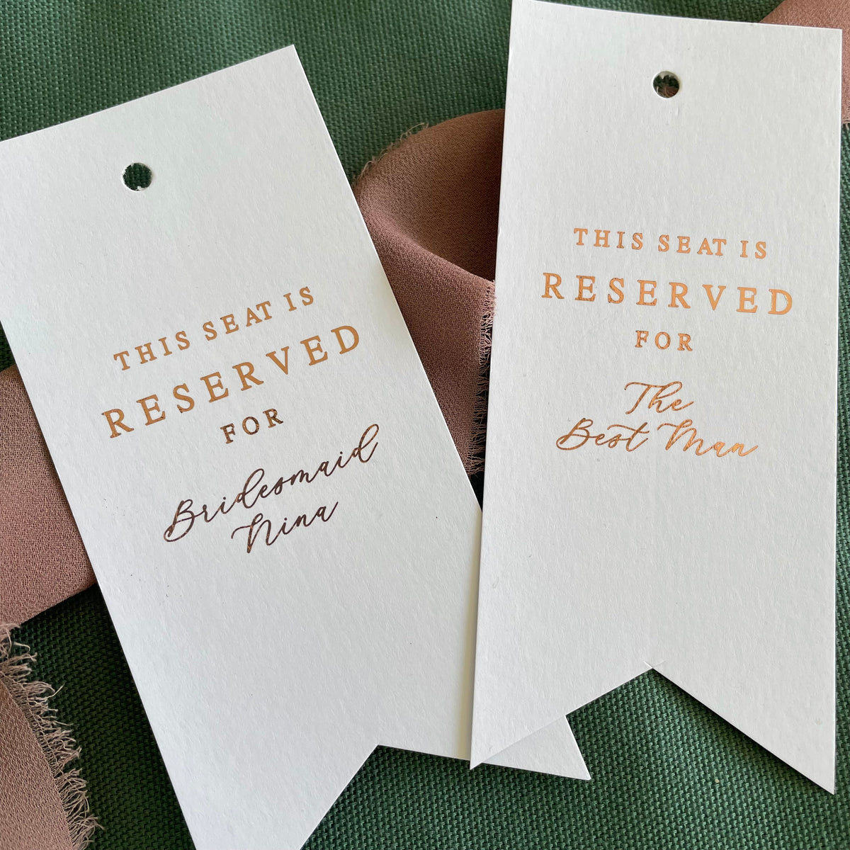 wedding reserved for chair tags