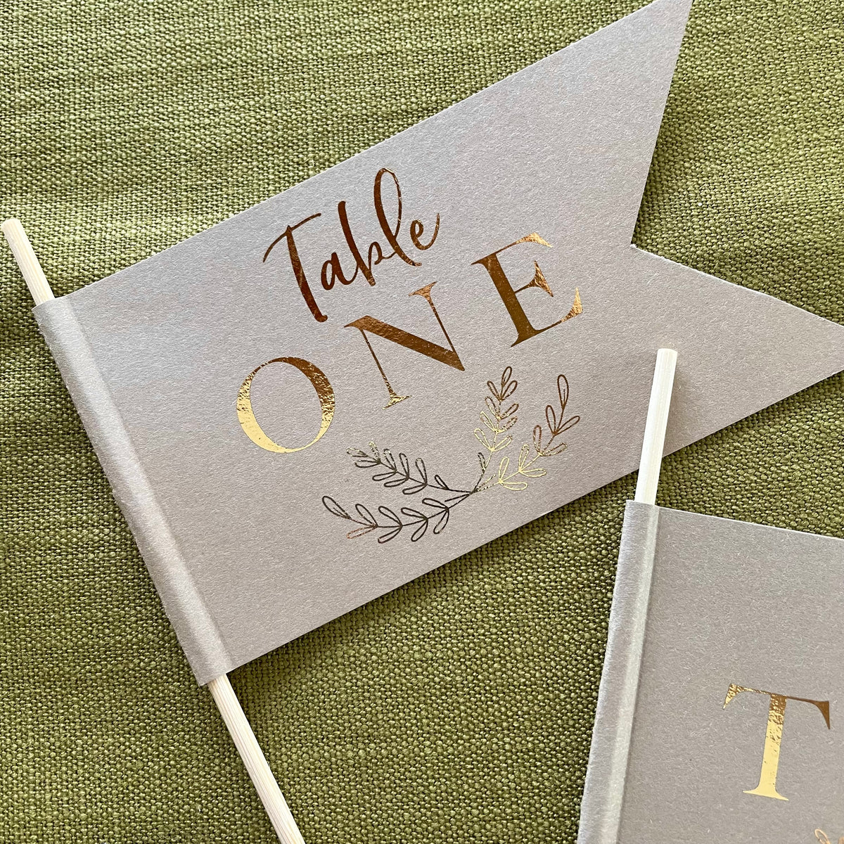 table number flags for rustic wedding tables