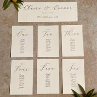 seating plan cards for table plan wedding ivory and cream