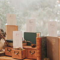 table plan cards for elegant rustic wedding