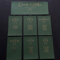 individual seating plan cards for wedding reception