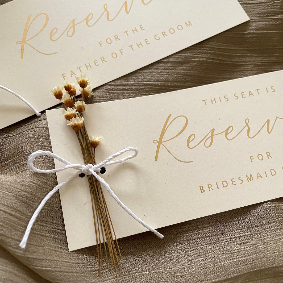 this seat is reserved for cards for wedding ceremony seats