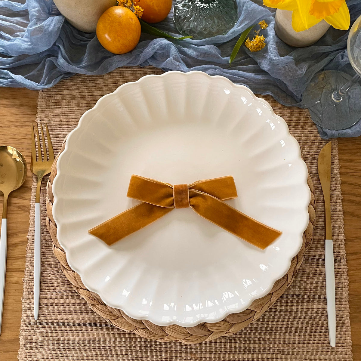 spring napkin bow velvet