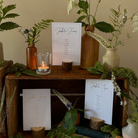 Individual table plan cards & headers with border