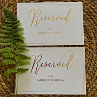 elegant reserved cards for ceremony seating