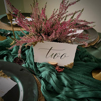 woodland moss table numbers with gold foil