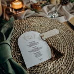 arched wedding menu