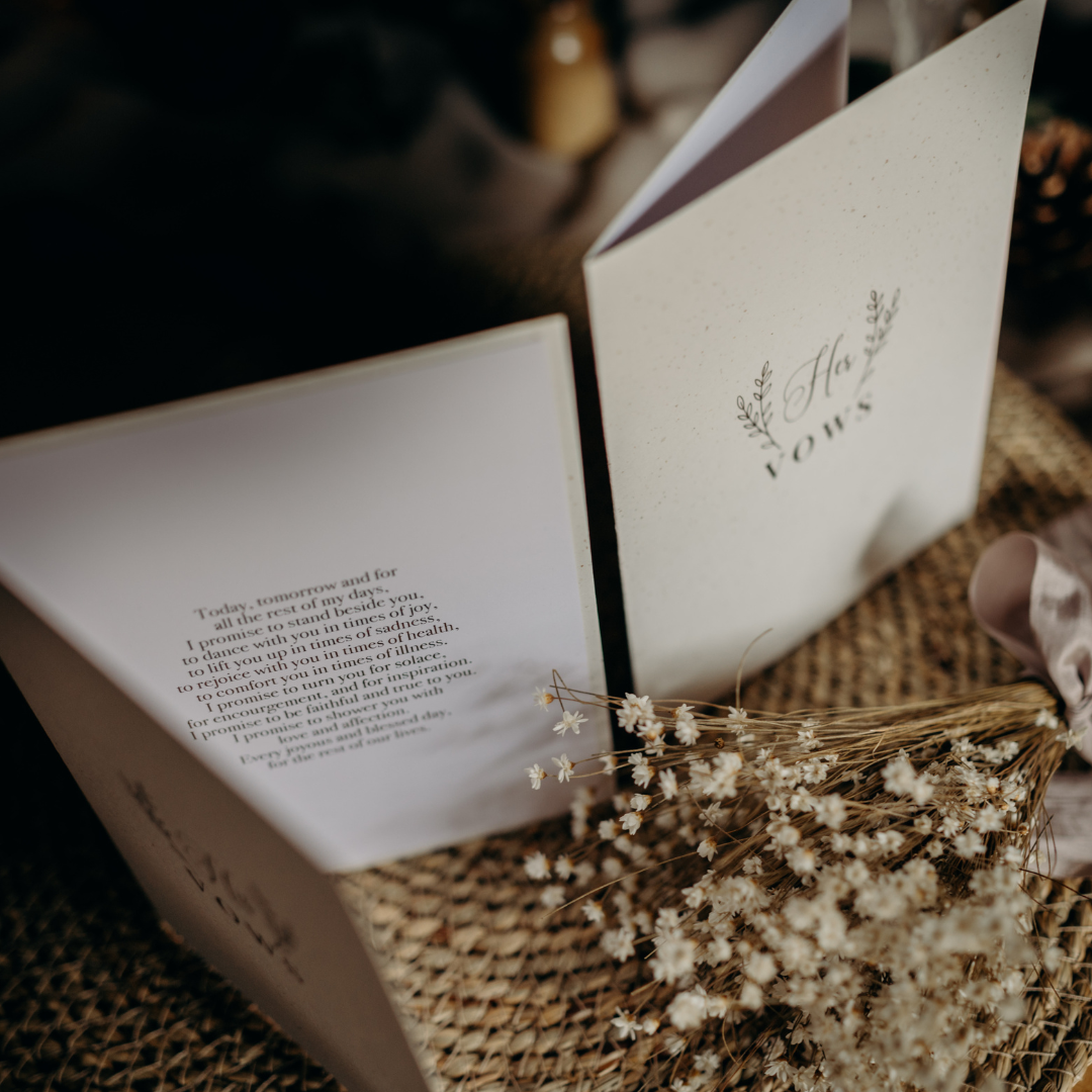 personalised wedding vow booklets