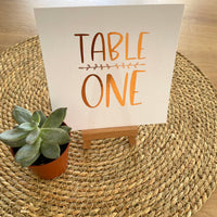 Copper Foil Square Table Numbers