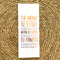 Copper Foil Slim Wedding Menu