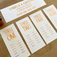 Copper Foil Banquet Style Seating Cards