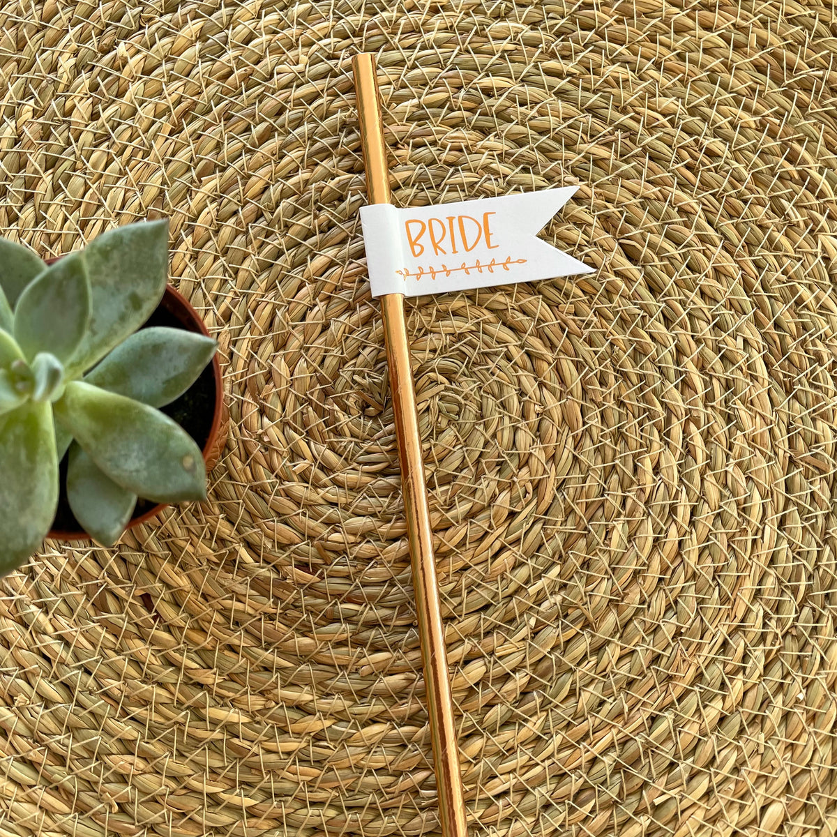 Copper Foil Guest Names Drink Straws