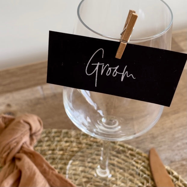 Black and White Flat Place Cards