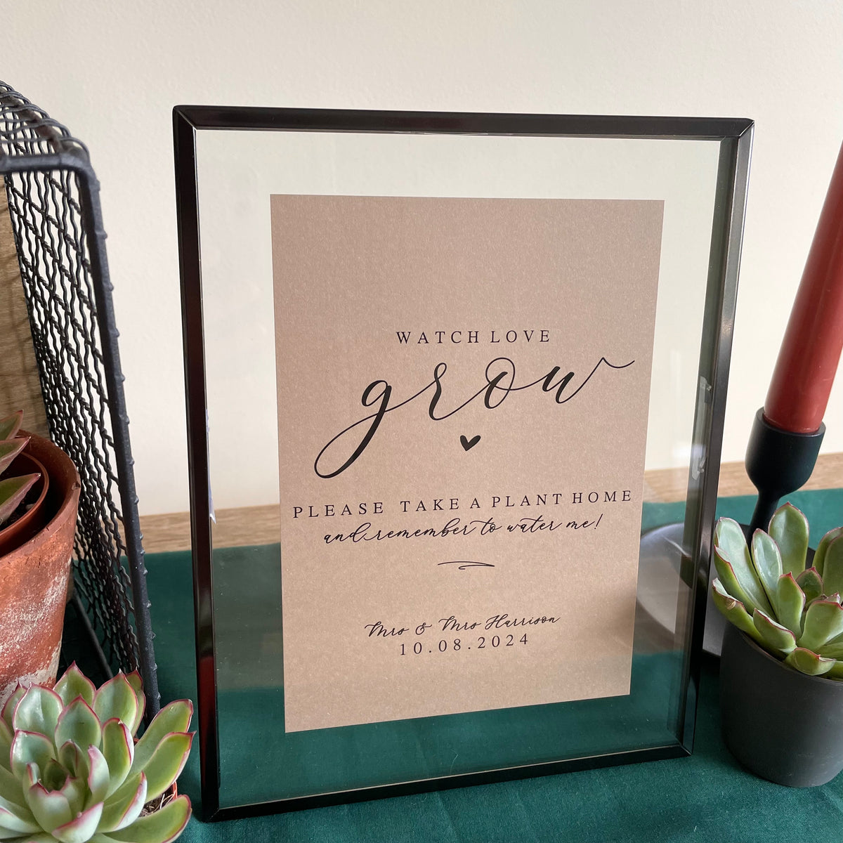 watch love grow wedding sign