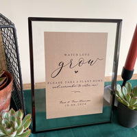 watch love grow wedding sign