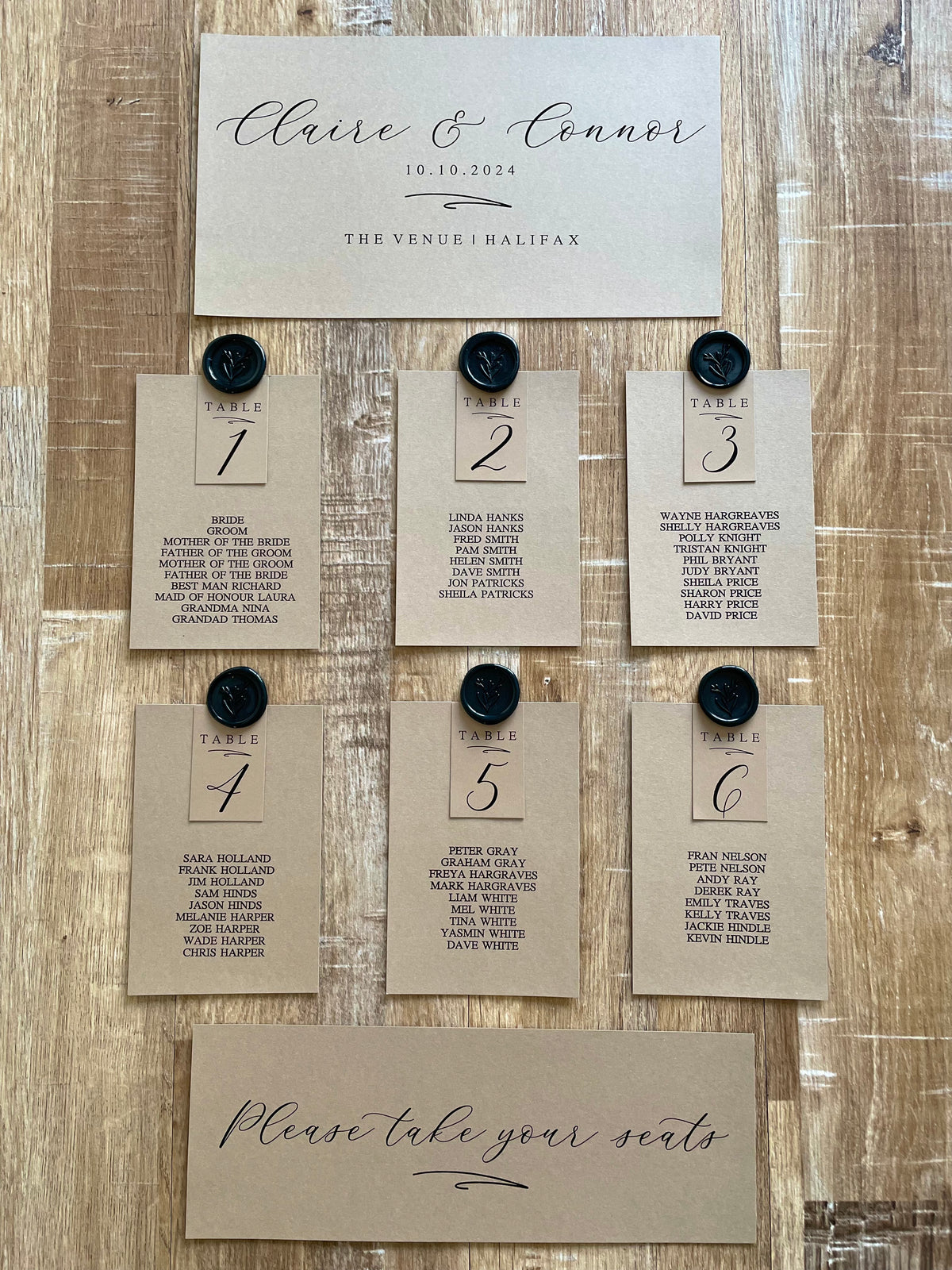 modern seating chart wedding