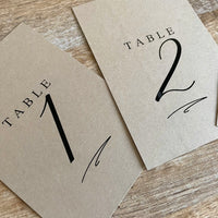 rustic table numbers