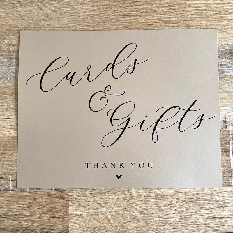 wedding cards and gifts sign