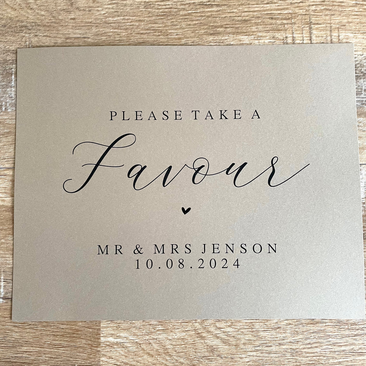 rustic wedding favour sign