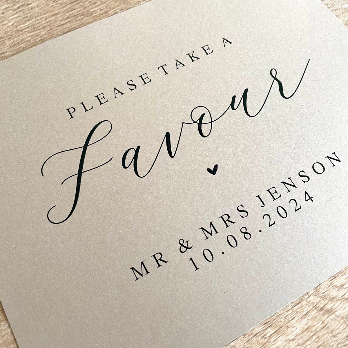 wedding favour sign