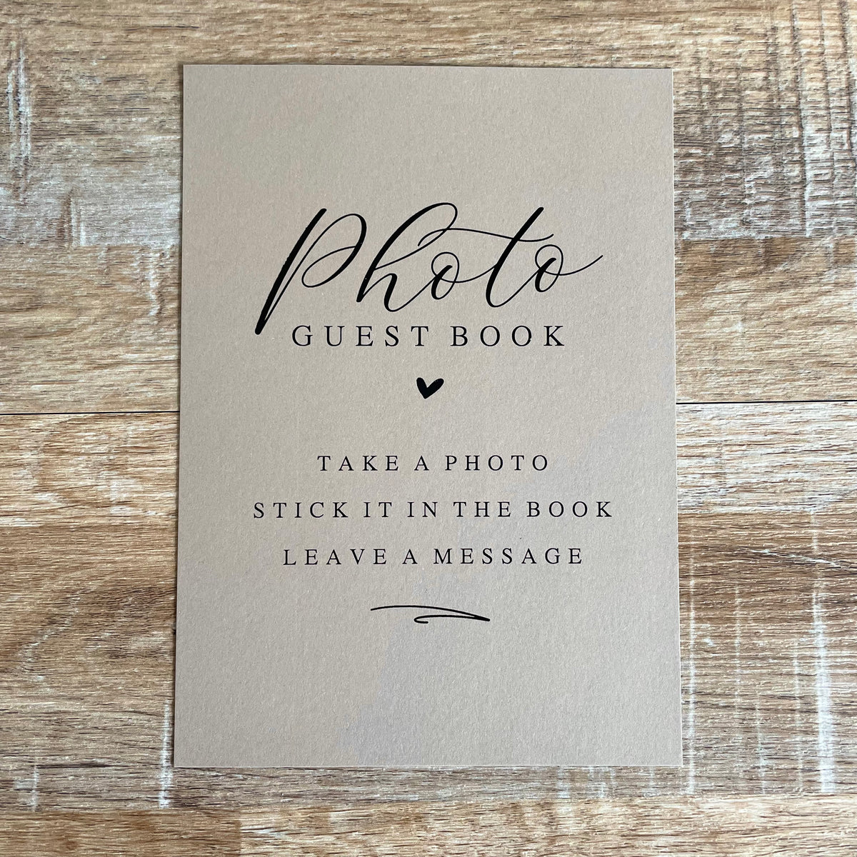 rustic photo book sign