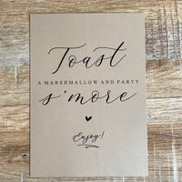 toast marshmallow sign for wedding