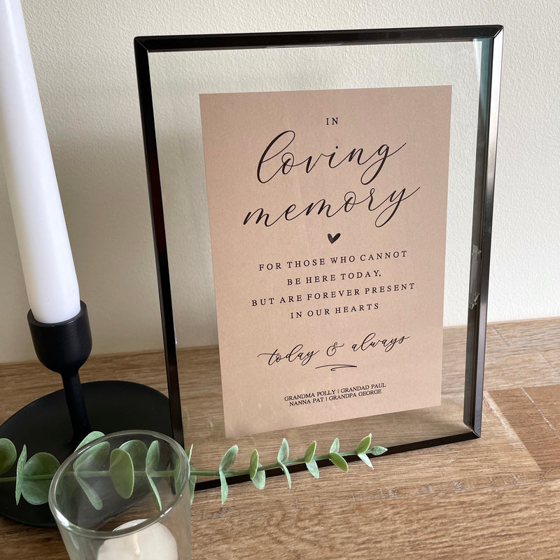 wedding memory sign