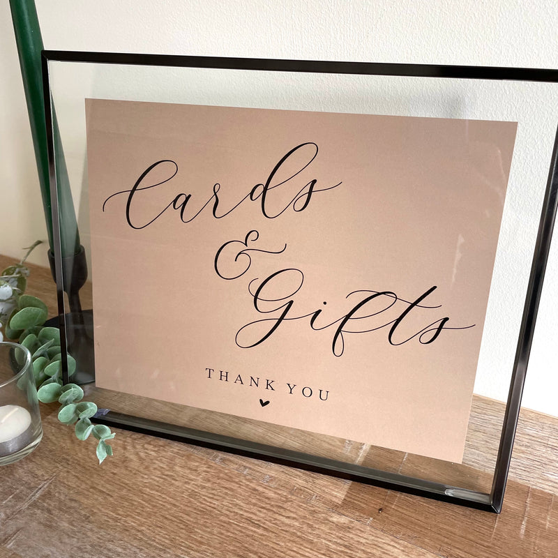 cards and gifts wedding signage