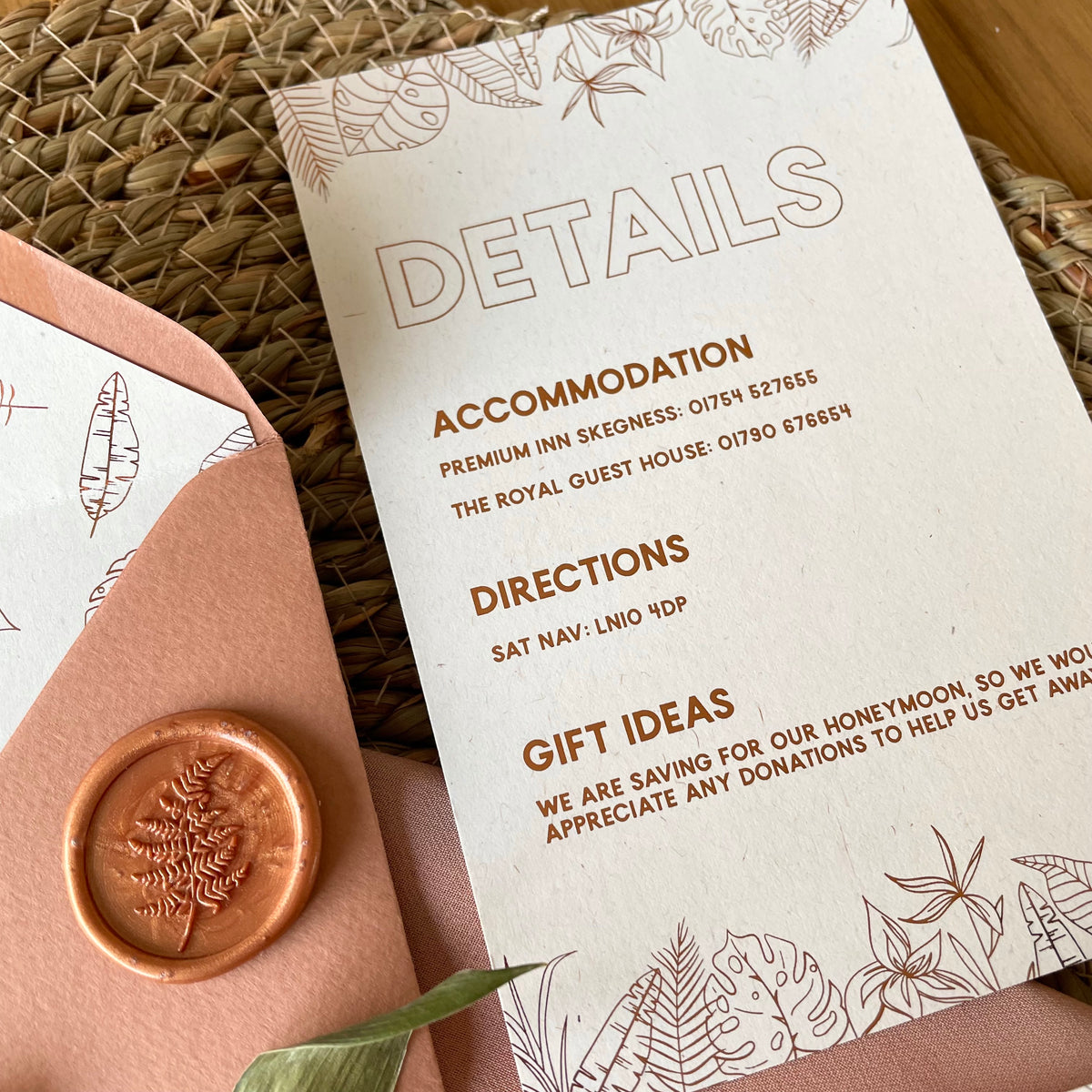 Tropical Leaves Wedding Invitation Set