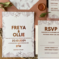 Tropical Leaves Wedding Invitation Set