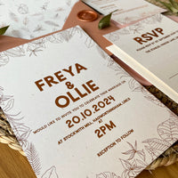 Tropical Leaves Wedding Invitation Set