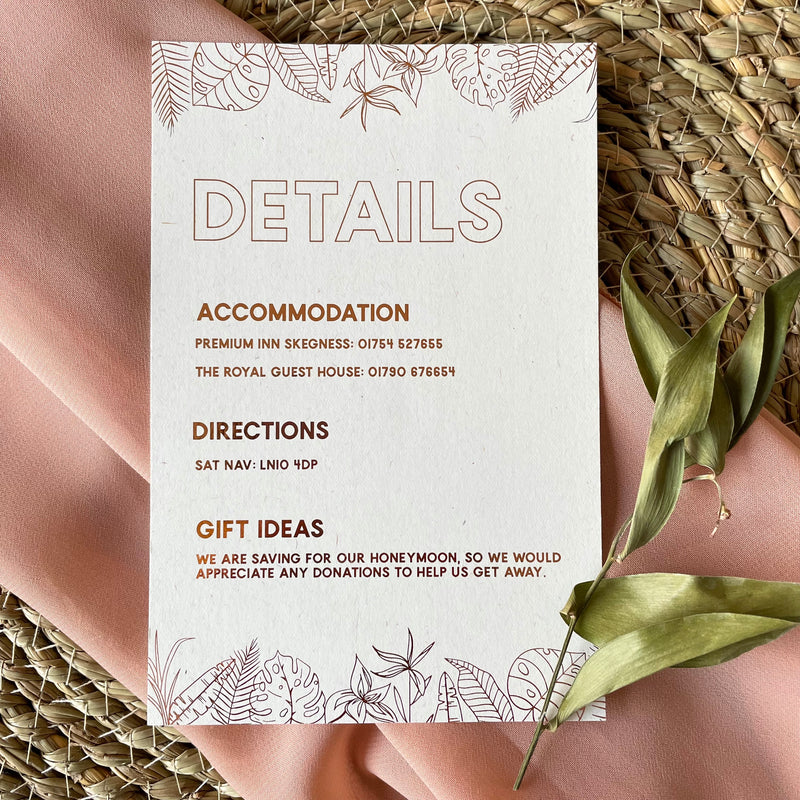 tropical leaves details card