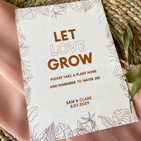 botanical let love grow sign