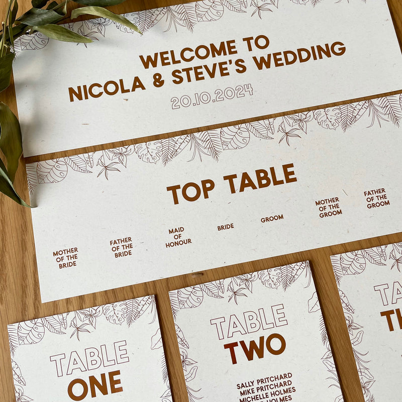 botanical wedding seating plan