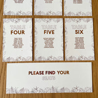 tropical leaves seating chart