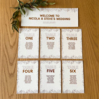 botanical seating chart wedding