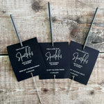 Black and White Sparkler Favour Tags