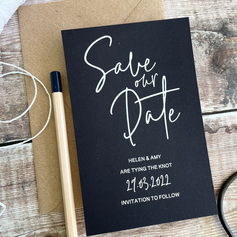 Black and White Save our Date
