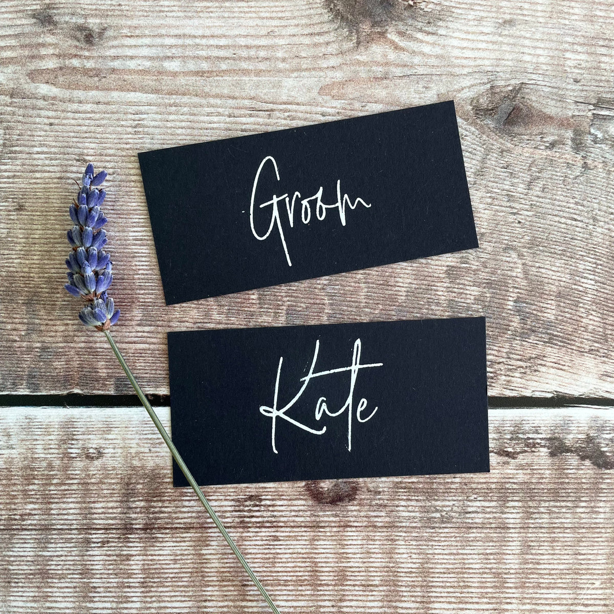 Black and White Flat Place Cards