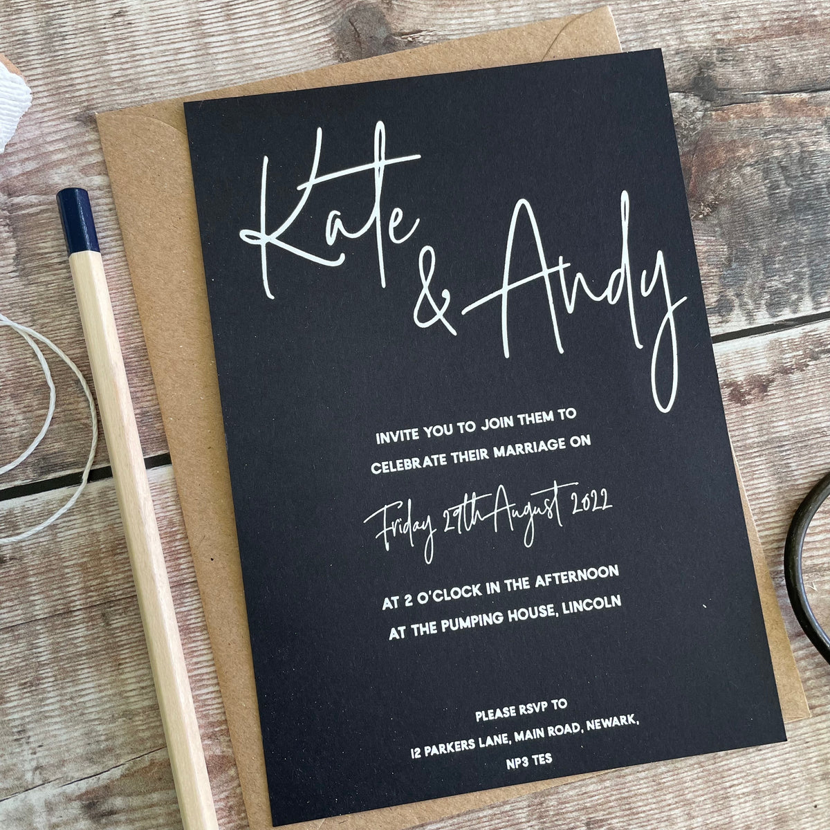 Black & White Wedding Invitation