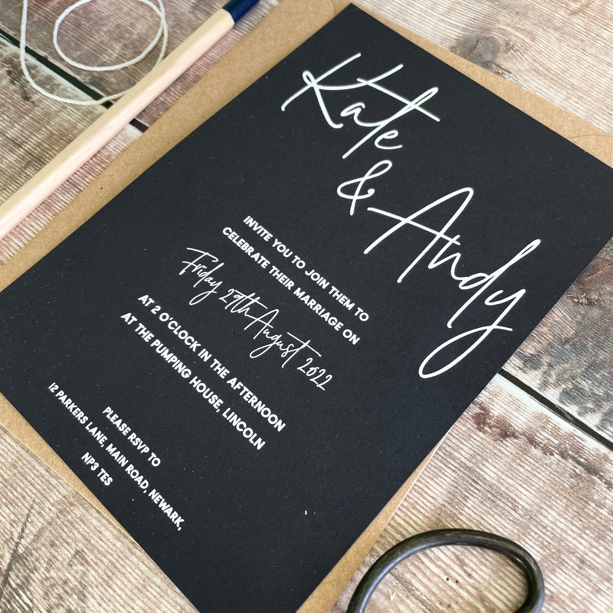 Black & White Wedding Invitation