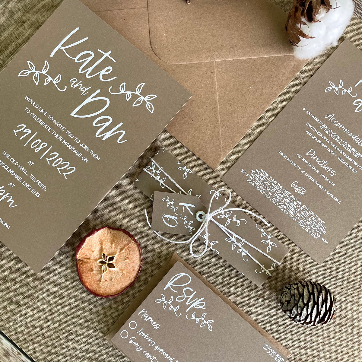 Rustic Charm Wedding Invitation Set