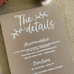 Rustic Charm Wedding Details Card