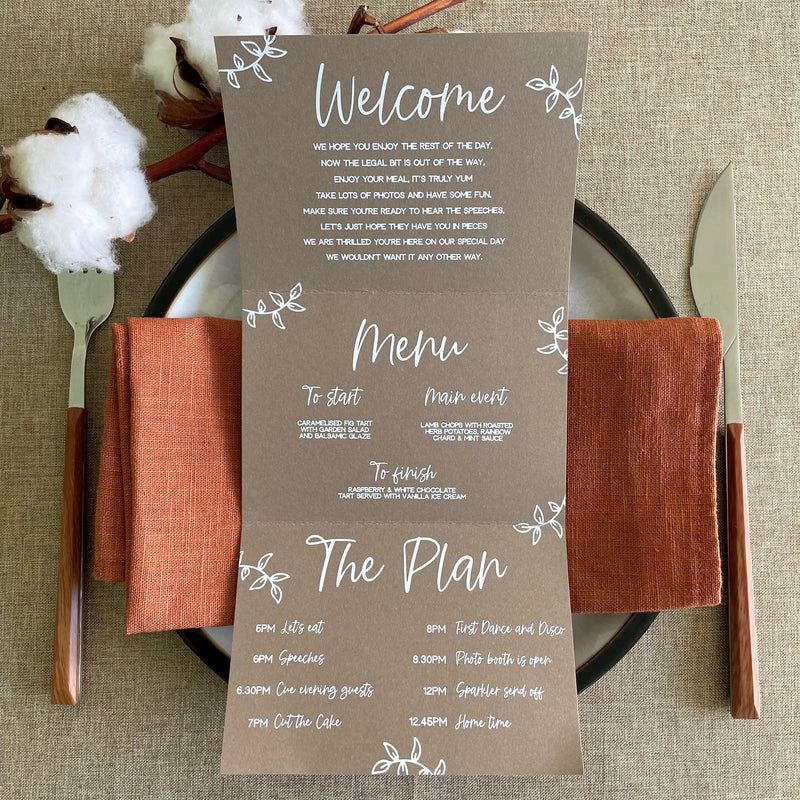 Rustic Charm Fold Out Welcome Card