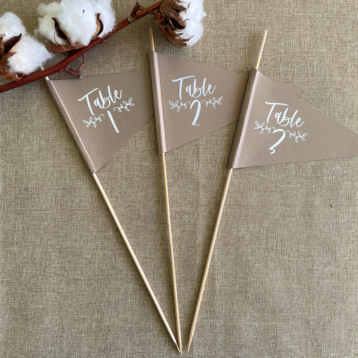 Rustic Charm Table Number Flags