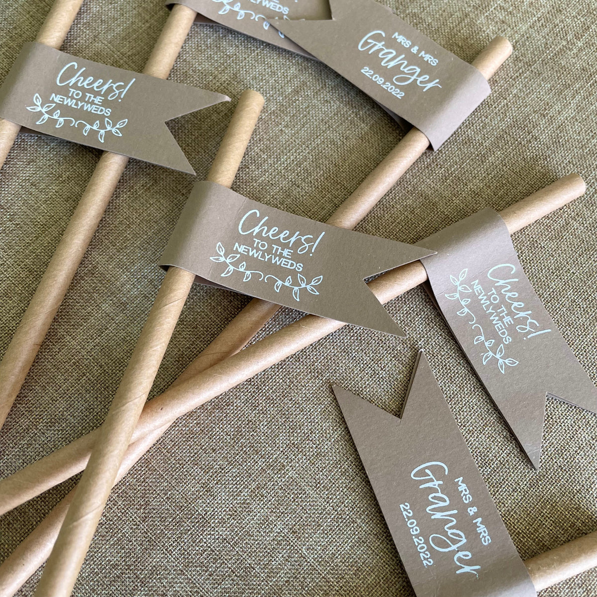 Rustic Charm Wedding Drink Straws