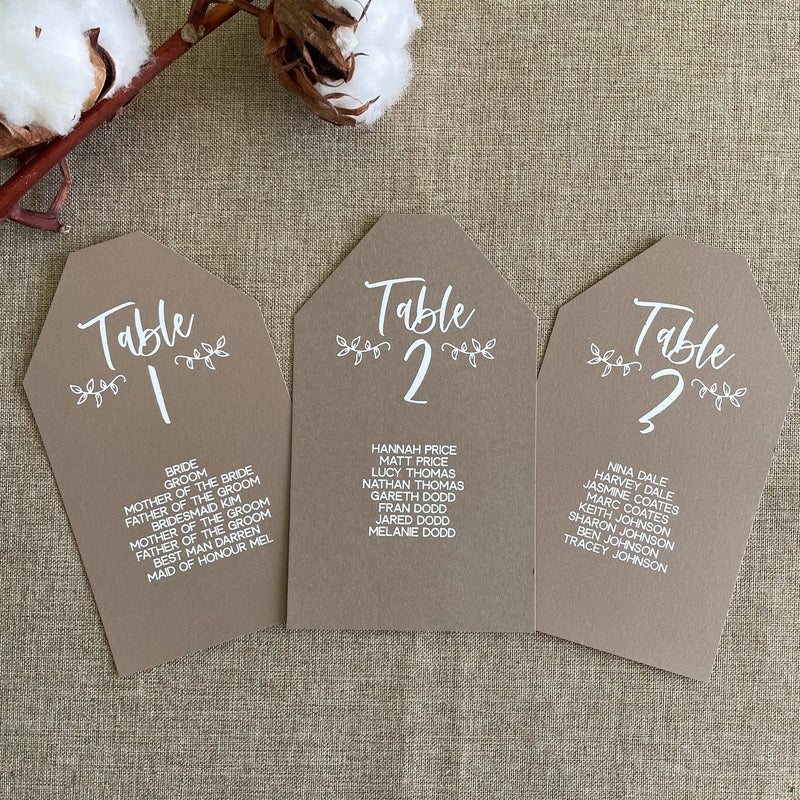 Rustic Charm Table Plan Tags | Headers