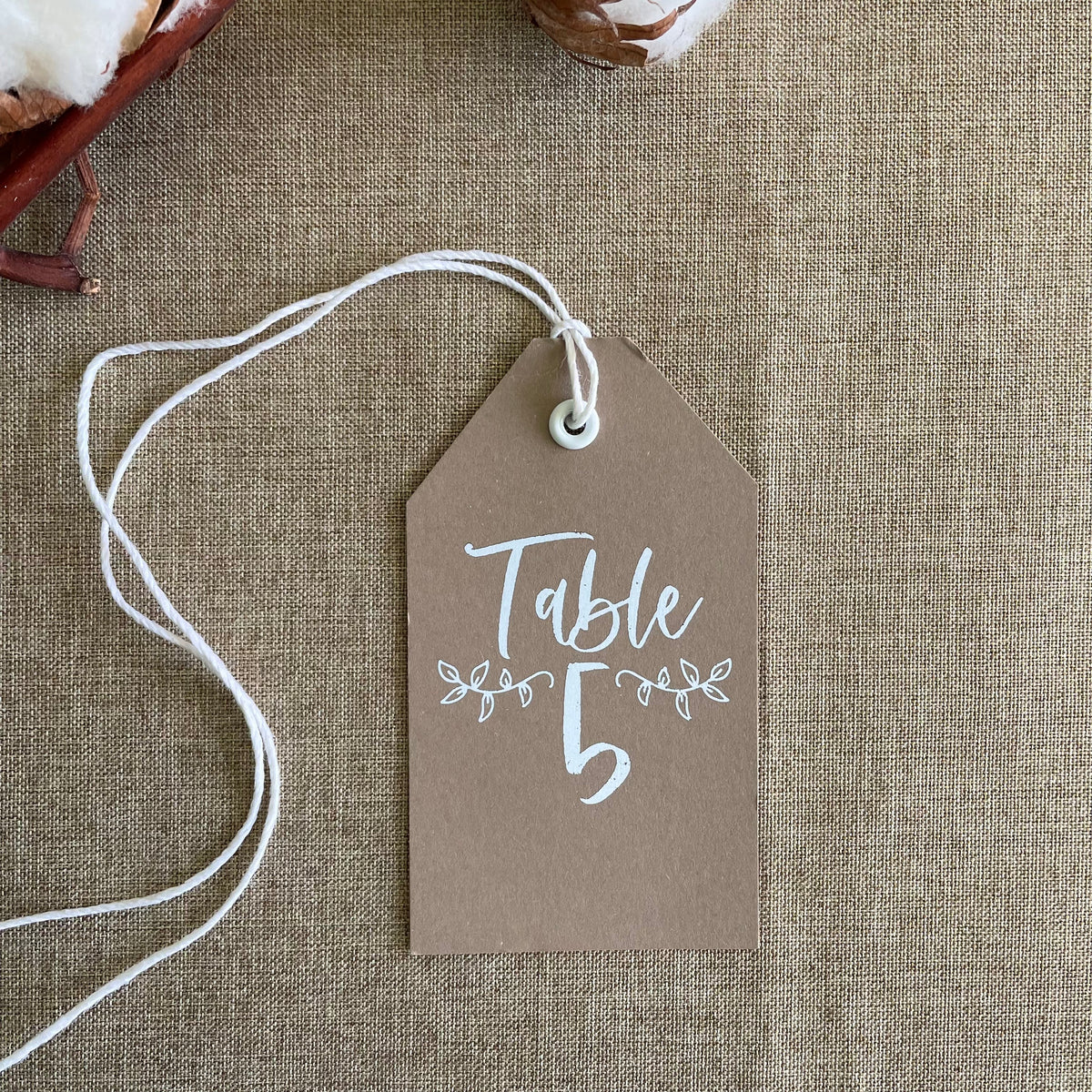 Rustic Charm Table Number Luggage Tag