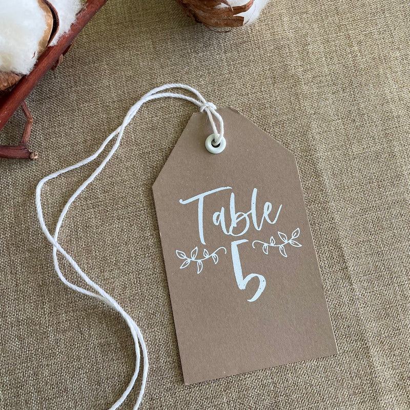 Rustic Charm Table Number Luggage Tag